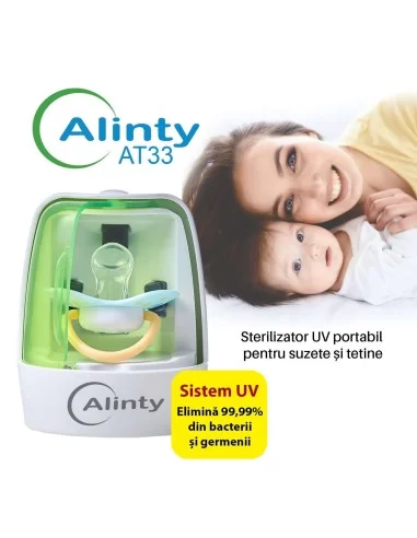Sterilizator UV Alinty AT33, sterilizare suzete si tetine, 3 minute, inchidere automata