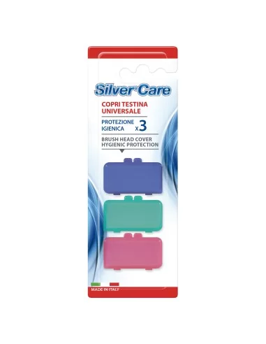 Set 3 capace universale protectie periuta dinti Silver Care 3 culori