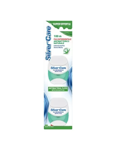 Set 2 Ata dentara Silver Care 2x50 mt Menta si Eucalipt Vegan