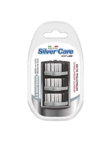 Set 3 rezerve Silver Care One Whitening Medii cap argint, actiune antibacteriana naturala si continua