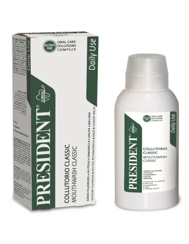 President Classic Daily Use Apă de gură pentru utilizare zilnică, fără alcool 200 ml, Made in Italy