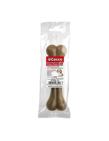 Os mare 15x4.5 cm pentru caini Cocco, din piele pura presata, ideal pentru dezvoltare dentitiei